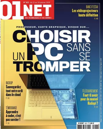 01Net N°922 Du 15 Janvier 2020  [Magazines]